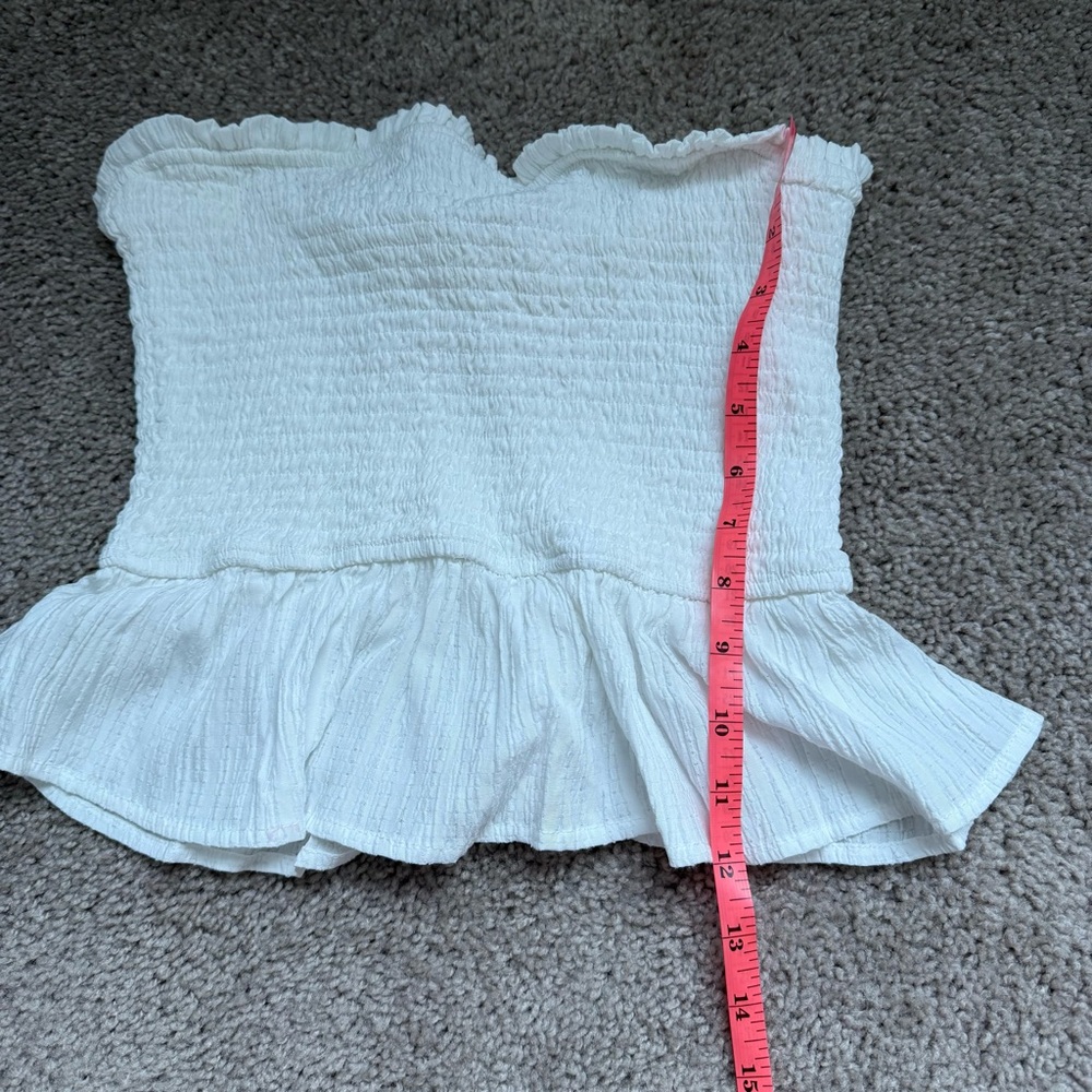 Allie Rose white tube/crop top medium - Picture 3 of 7